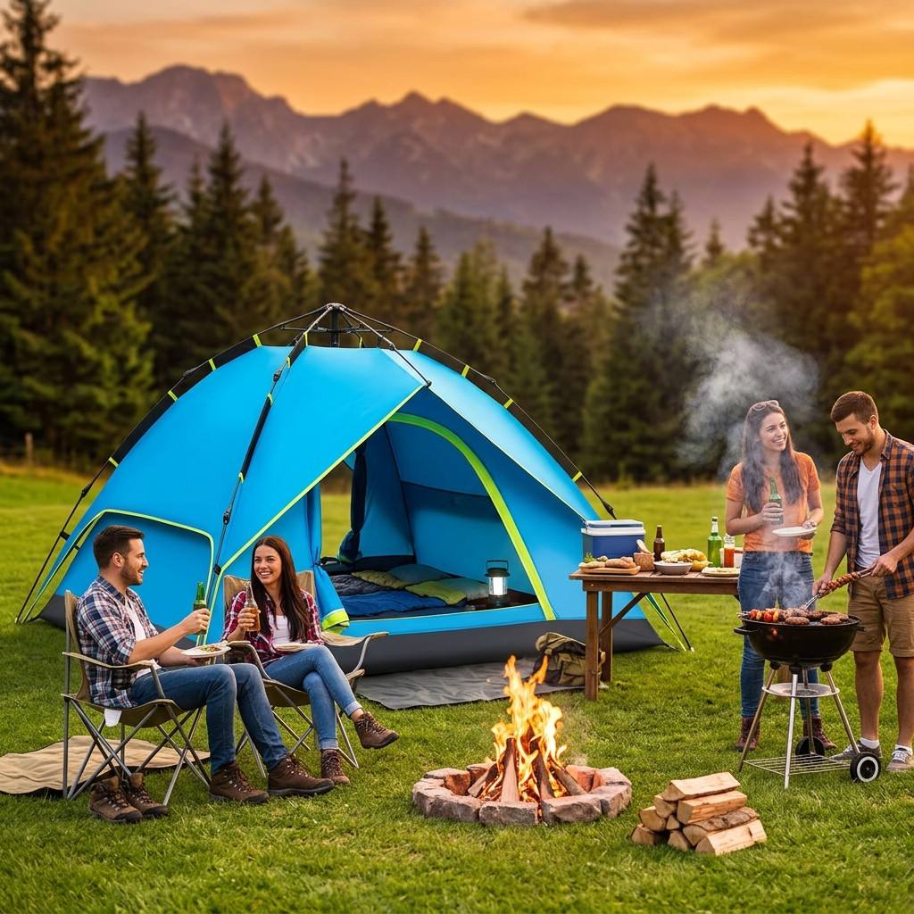 2 Bedroom Blue Pop up tent